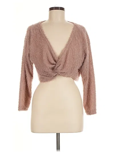 Pre-owned Zaful Cardigan Sweater In Brown