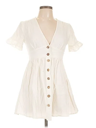 Pre-owned Zaful Casual Dress In White
