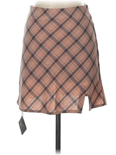Pre-owned Zaful Casual Skirt In Brown