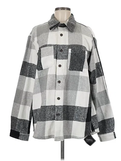 Pre-owned Zaful Fleece Jacket In Gray