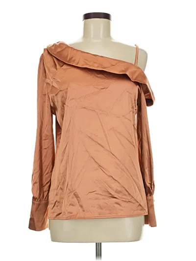 Pre-owned Zaful Long Sleeve Blouse In Brown