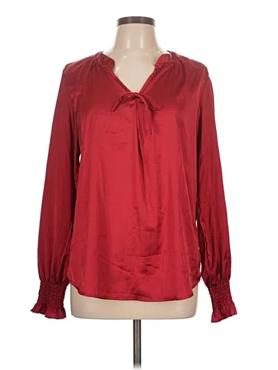 Pre-owned Zaful Long Sleeve Blouse In Burgundy