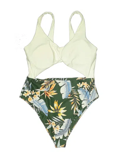 Pre-owned Zaful One Piece Swimsuit In Green