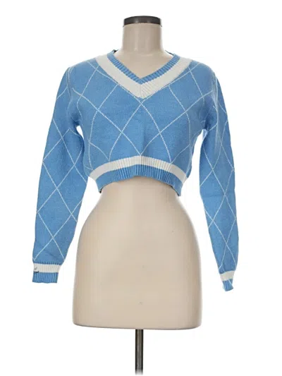 Pre-owned Zaful Pullover Sweater In Blue