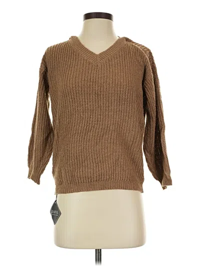 Pre-owned Zaful Pullover Sweater In Brown