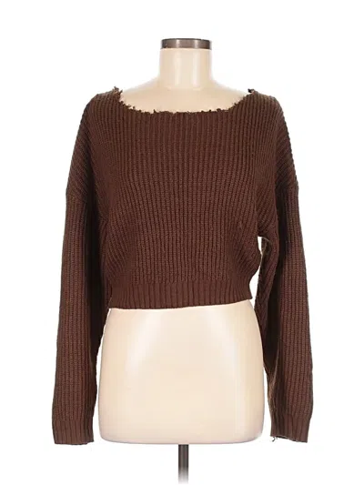 Pre-owned Zaful Pullover Sweater In Brown