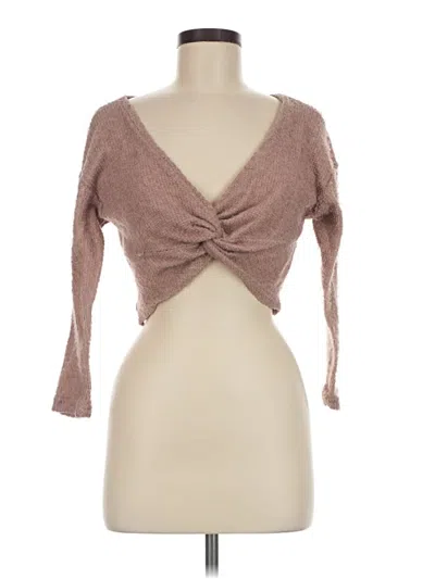 Pre-owned Zaful Pullover Sweater In Brown