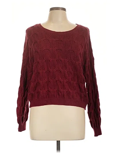 Pre-owned Zaful Pullover Sweater In Burgundy