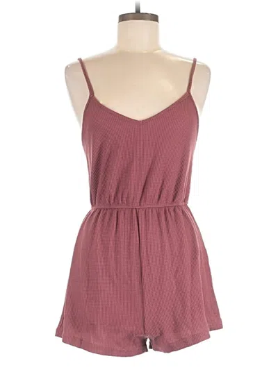 Pre-owned Zaful Romper In Burgundy