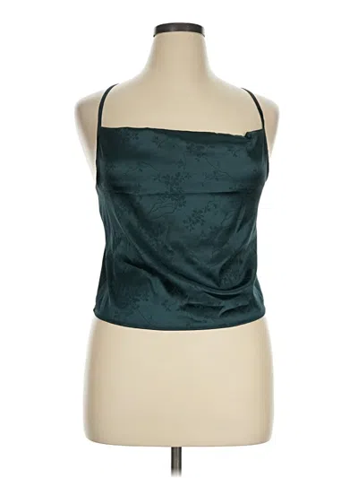 Pre-owned Zaful Sleeveless Blouse In Teal
