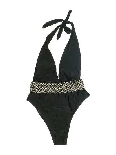 Pre-owned Zaful Sleeveless Top Black Halter Neckline Tops