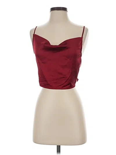 Pre-owned Zaful Sleeveless Top Burgundy Strapless Neckline Tops