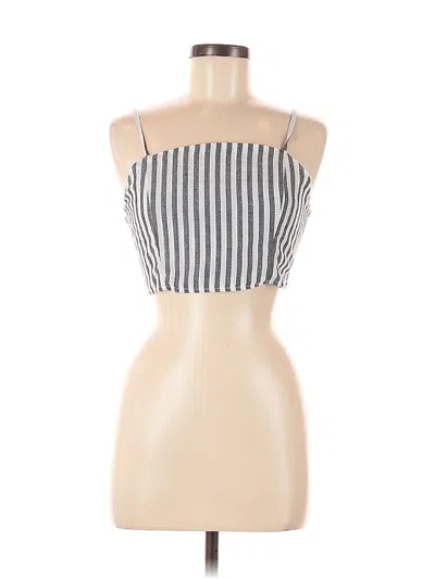 Pre-owned Zaful Sleeveless Top Gray Strapless Neckline Tops