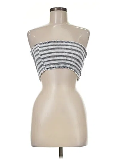 Pre-owned Zaful Sleeveless Top Silver Strapless Neckline Tops