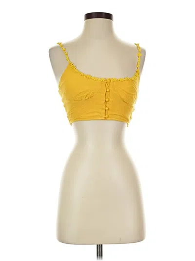 Pre-owned Zaful Sleeveless Top Yellow Sweetheart Neckline Tops