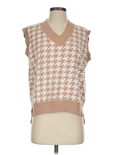 Pre-owned Zaful Sweater Vest In Tan