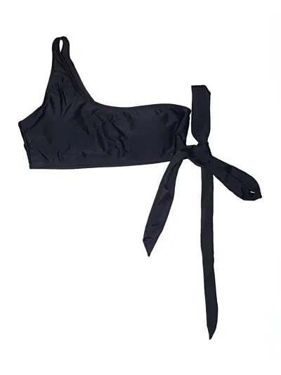 Pre-owned Zaful Swimsuit Top Black Solid Pattern Swimwear
