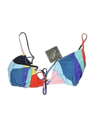 Zaful Swimsuit Top Blue Graphic Pattern Swimwear