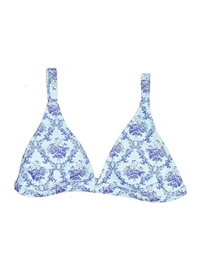 Pre-owned Zaful Swimsuit Top Blue Paisley Pattern Swimwear