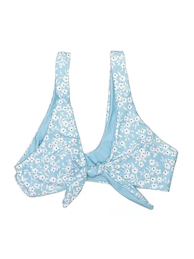 Pre-owned Zaful Swimsuit Top Blue Stars Pattern Swimwear