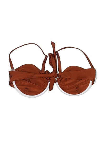 Pre-owned Zaful Swimsuit Top Brown Swimwear