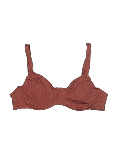 Pre-owned Zaful Swimsuit Top Brown Swimwear