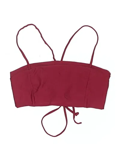 Pre-owned Zaful Swimsuit Top Burgundy Solid Pattern Swimwear