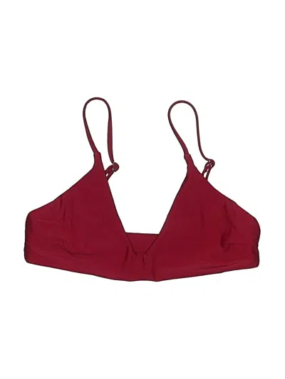 Pre-owned Zaful Swimsuit Top Burgundy Solid Pattern Swimwear