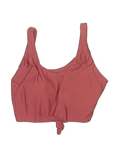 Pre-owned Zaful Swimsuit Top Burgundy Solid Pattern Swimwear