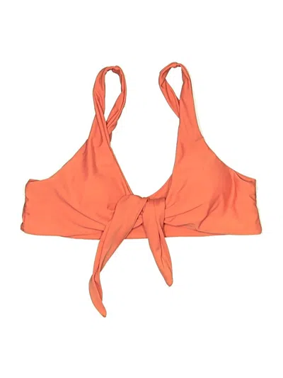 Pre-owned Zaful Swimsuit Top Orange Solid Pattern Swimwear