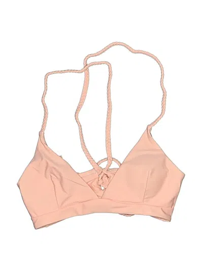 Pre-owned Zaful Swimsuit Top Tan Solid Pattern Swimwear