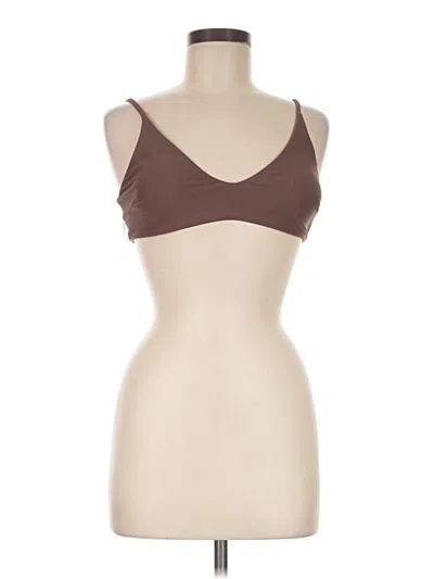 Pre-owned Zaful Tank Top Brown Strapless Neckline Tops