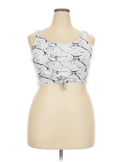 Pre-owned Zaful Tank Top Silver Tie-dye Pattern Scoop Neck Tops