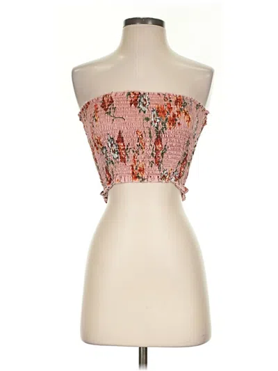 Pre-owned Zaful Tube Top Pink Strapless Neckline Tops