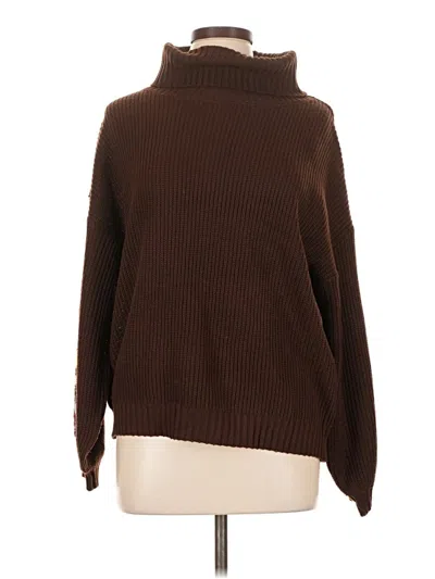 Pre-owned Zaful Turtleneck Sweater In Brown