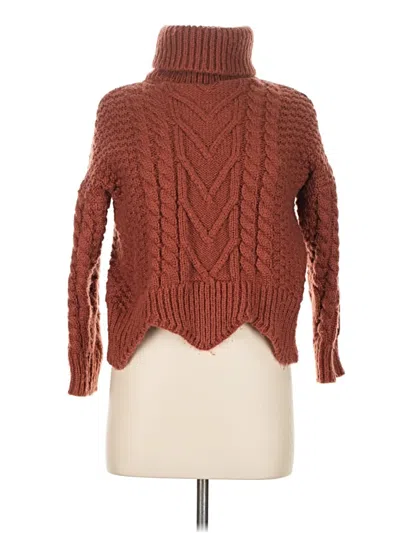 Pre-owned Zaful Turtleneck Sweater In Brown