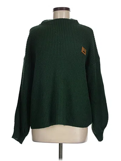 Pre-owned Zaful Turtleneck Sweater In Green