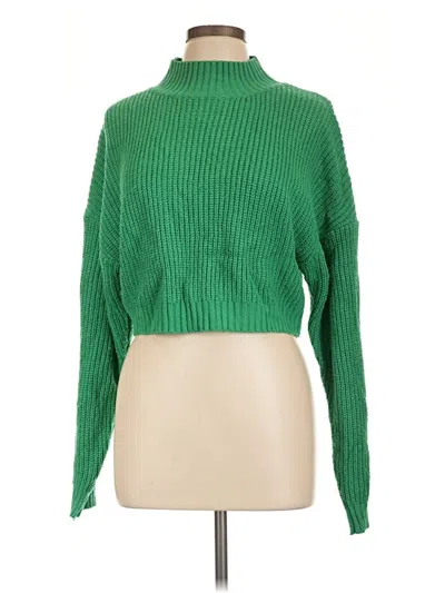 Pre-owned Zaful Turtleneck Sweater In Green