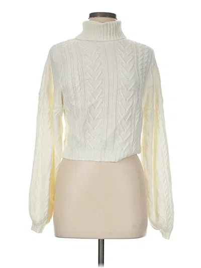 Pre-owned Zaful Turtleneck Sweater In Ivory
