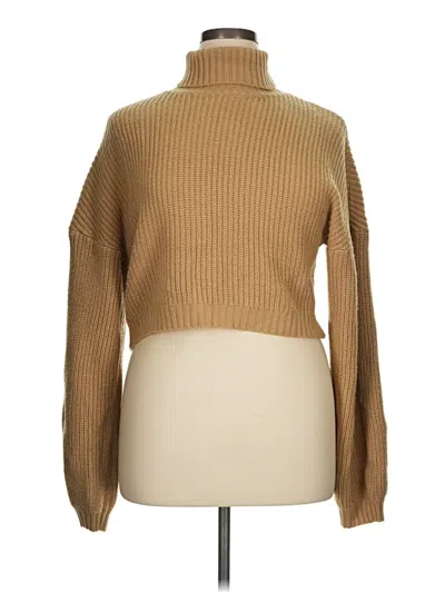 Pre-owned Zaful Turtleneck Sweater In Tan