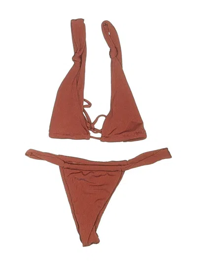 Pre-owned Zaful Two Piece Swimsuit In Brown
