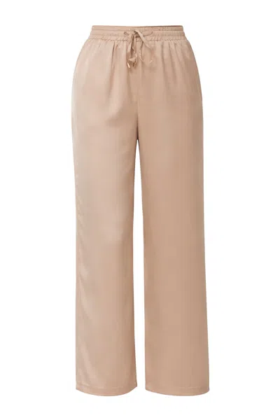 Zafur Women's Gold Mayfair Trouser In Gilded Beige