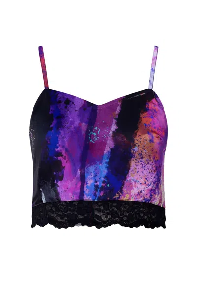 Zafur Women's Half Cami In Brushstroke Print