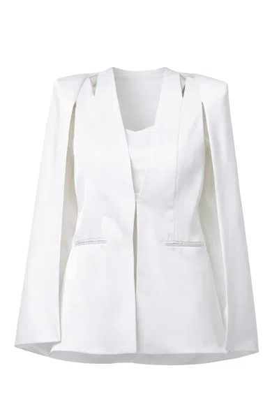 Zafur Women's Medinah Cape Blazer In Snow White