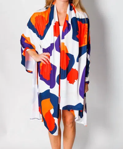 Zags Gameday Cheetah Poncho In Orange In Multi