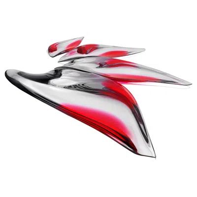Pre-owned Zaha Hadid Design - Aqua Platter Set Of 4 / Limited Edition.200 - Fuchsia Smoke In Black