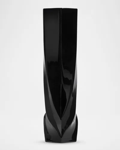 Zaha Hadid Design Braid 18" Tall Vase In Black