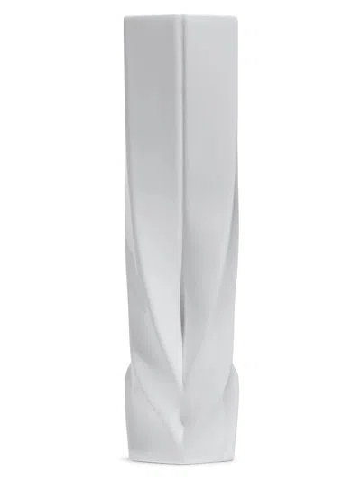 Zaha Hadid Design Braid Tall Porcelain Vase In White