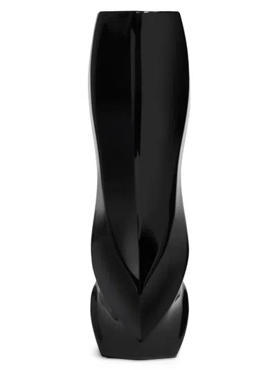 Zaha Hadid Design Braid Waist Porcelain Vase In Black