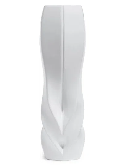 Zaha Hadid Design Braid Waist Porcelain Vase In White